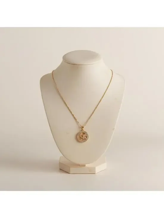 1K Rose Gold Gemini Zodiac Champagne Diamond Necklace – 18" Singapore Chain - Picture 2 of 6